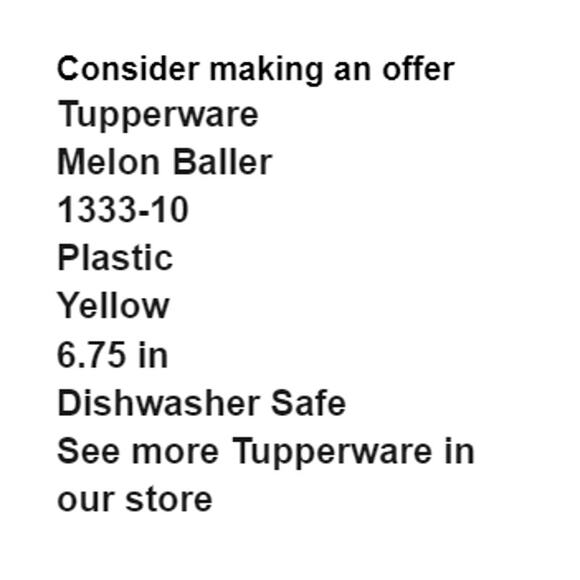 Tupperware Melon Baller 1333-10 Plastic Yellow 6.75 in 2 Sizes Dishwasher Safe - Picture 2 of 6
